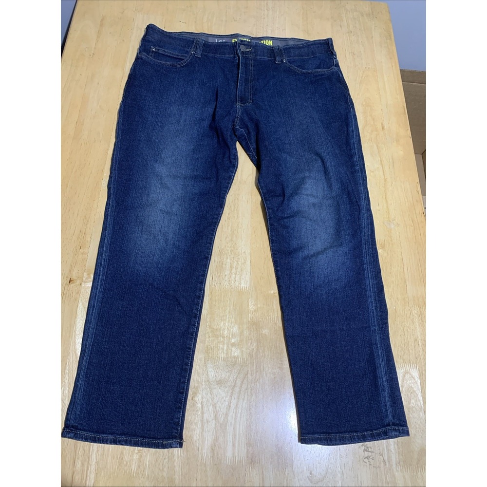 Lee Extreme Motion Jeans Men Blue Straight Fit Tapered Leg Comfort 40x30
